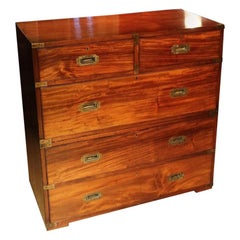 19th Century 2 Part Mahogany Campaign Chest of Drawers