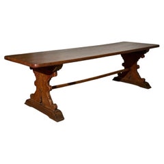 19th Century 2 planked oak refectory table