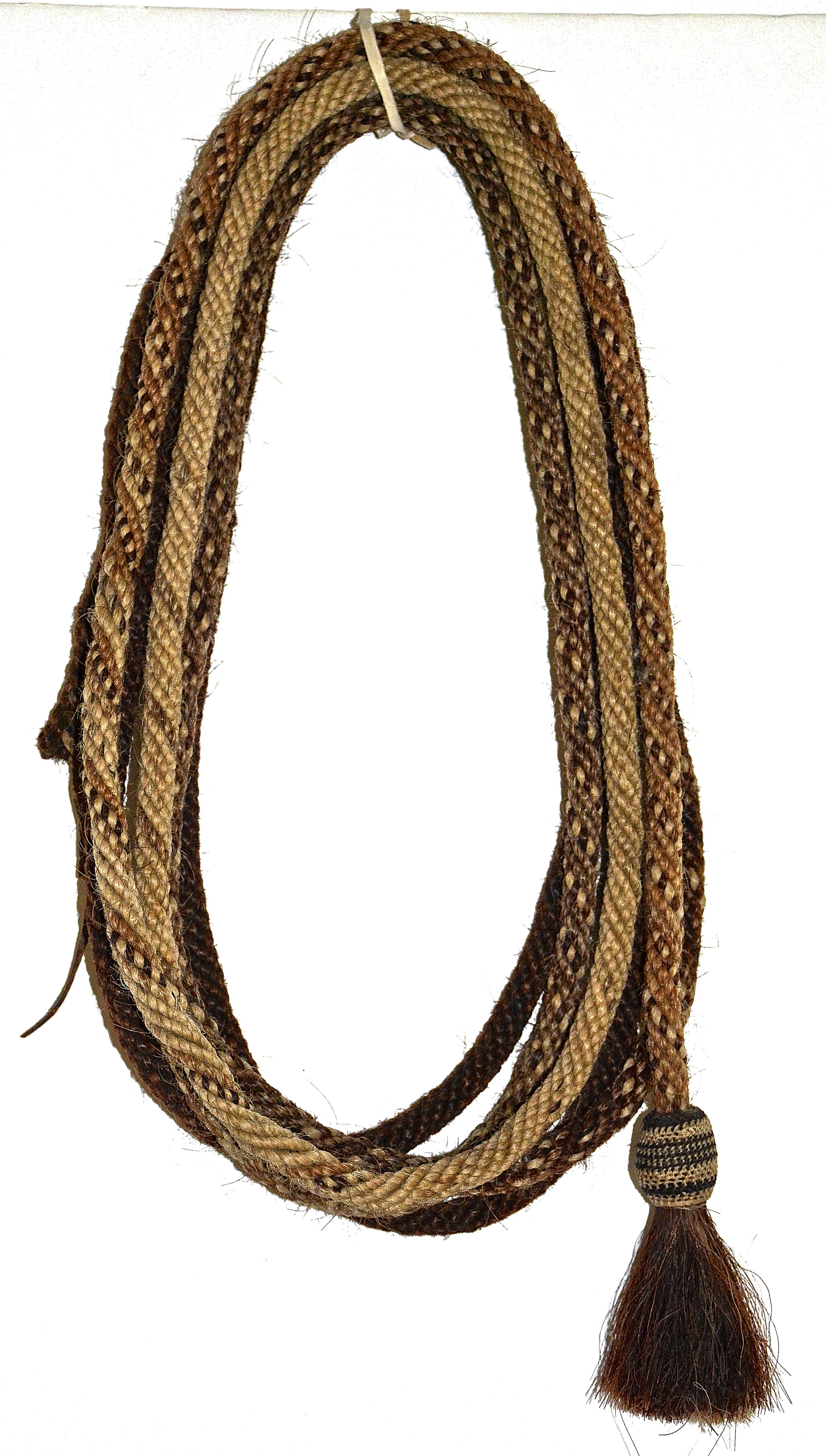 Longue corde Navajo du 19ème siècle en crin de cheval tressée Bon état - En vente à Los Angeles, CA