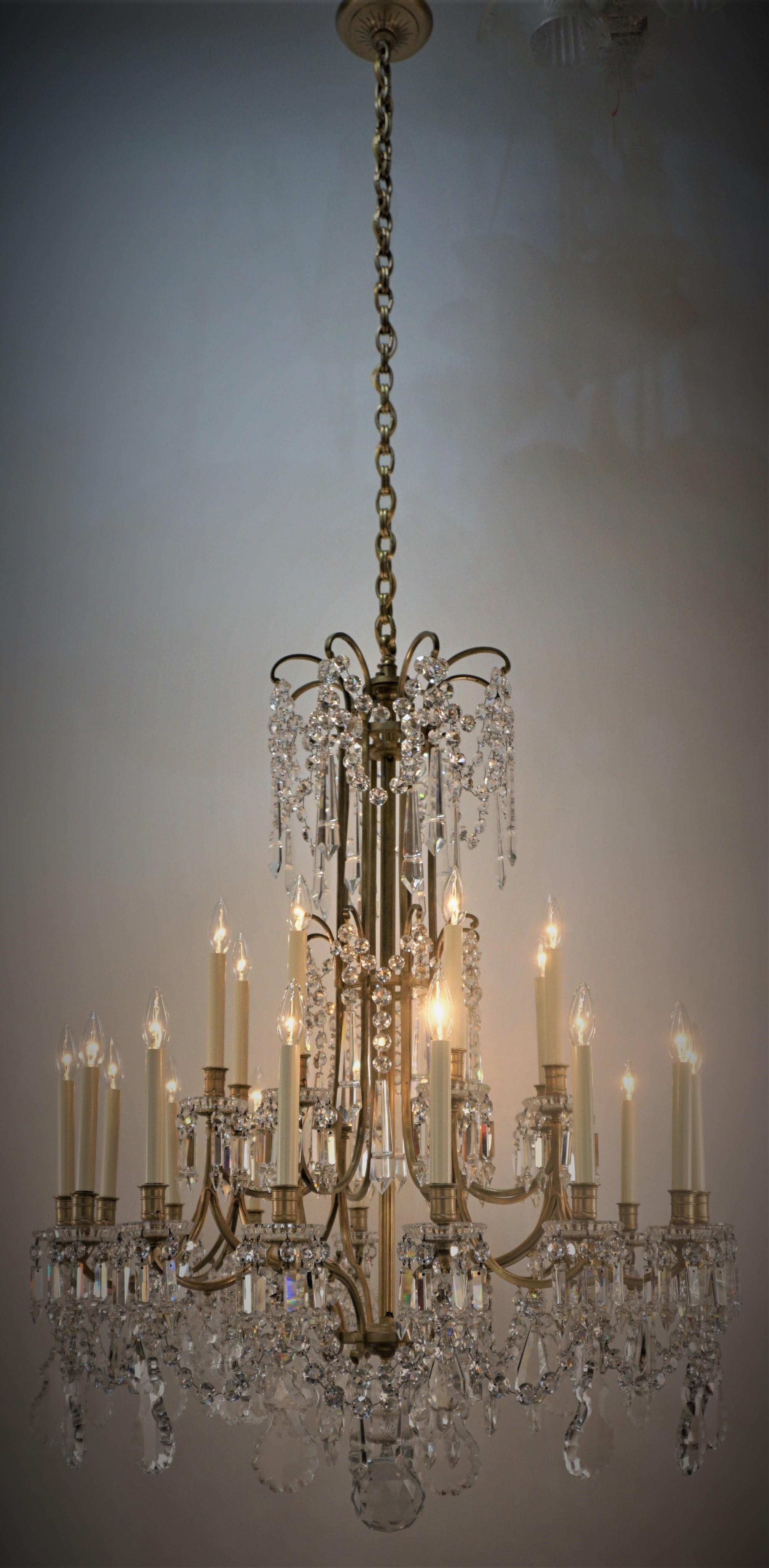 French 19th Century 24 Light Baccarat Crystal Chandelier