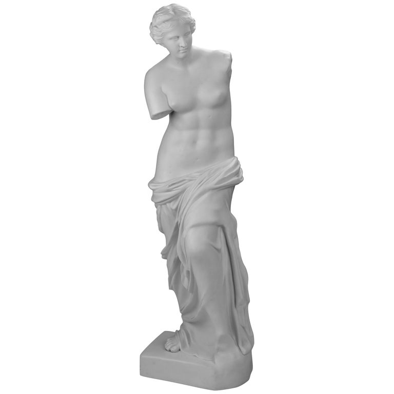 19th Century 28 Inch Parian Porcelain Statue Venus De Milo Greek 19th Century 28 Inch Parian Porcelain Statue Venus De Milo Greek Dess Of Love For