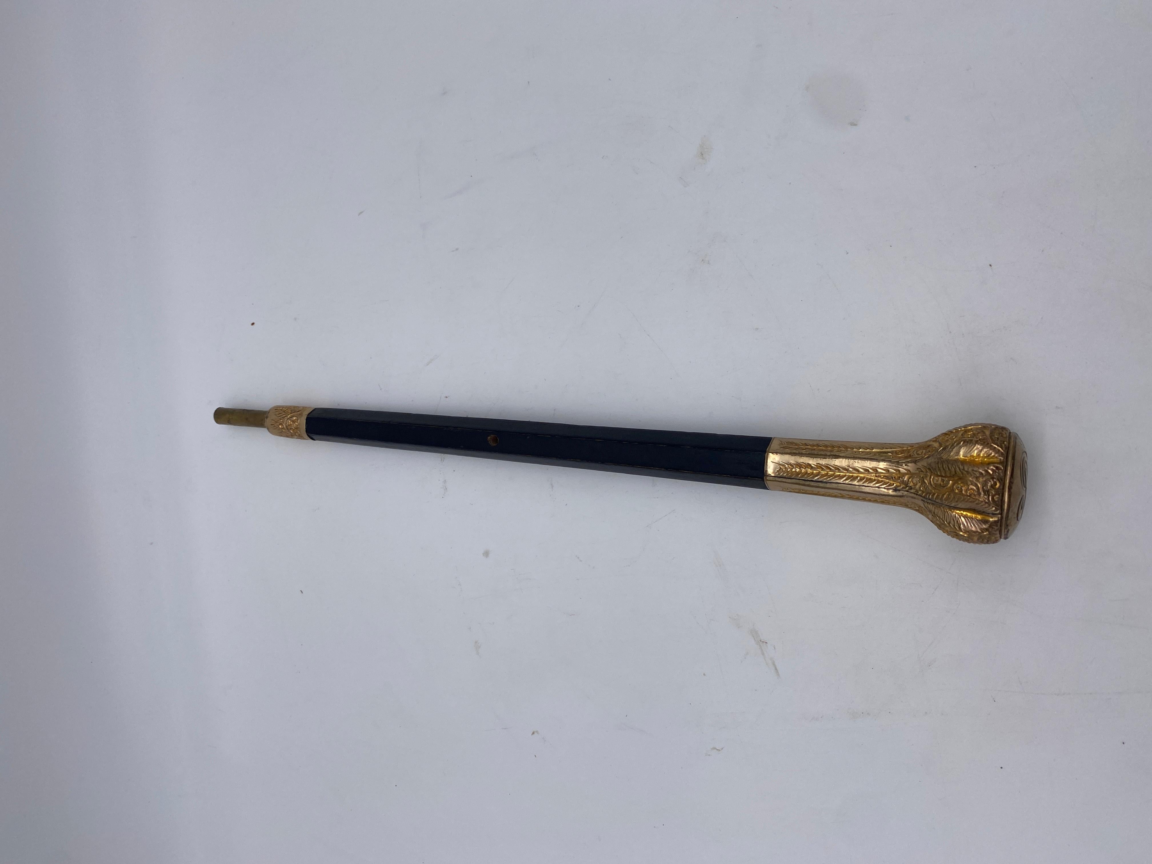 19th Century 3 Antique Victorian Gold Topped Canes or Parasol Handles  For Sale 4