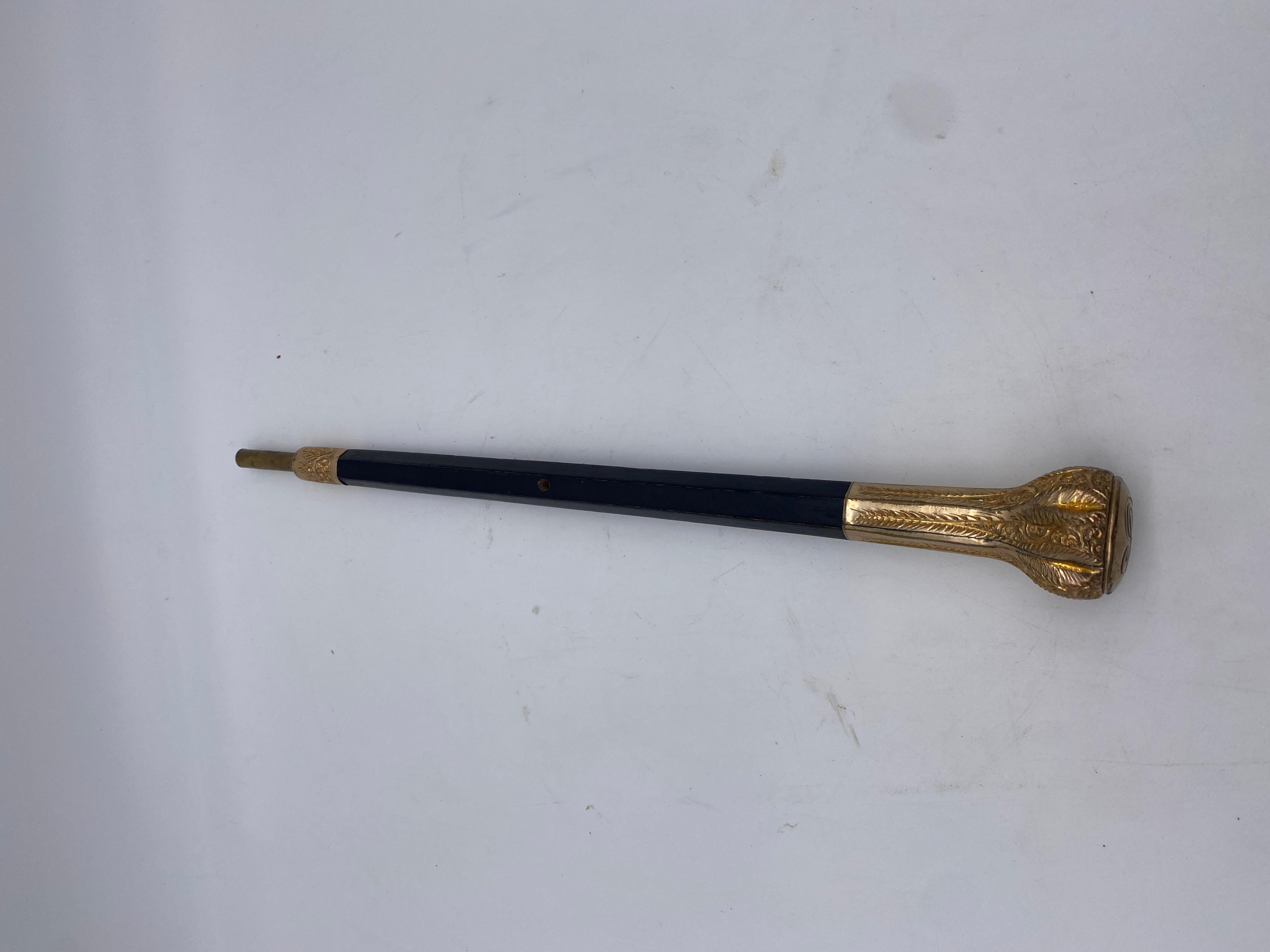 19th Century 3 Antique Victorian Gold Topped Canes or Parasol Handles For Sale 4