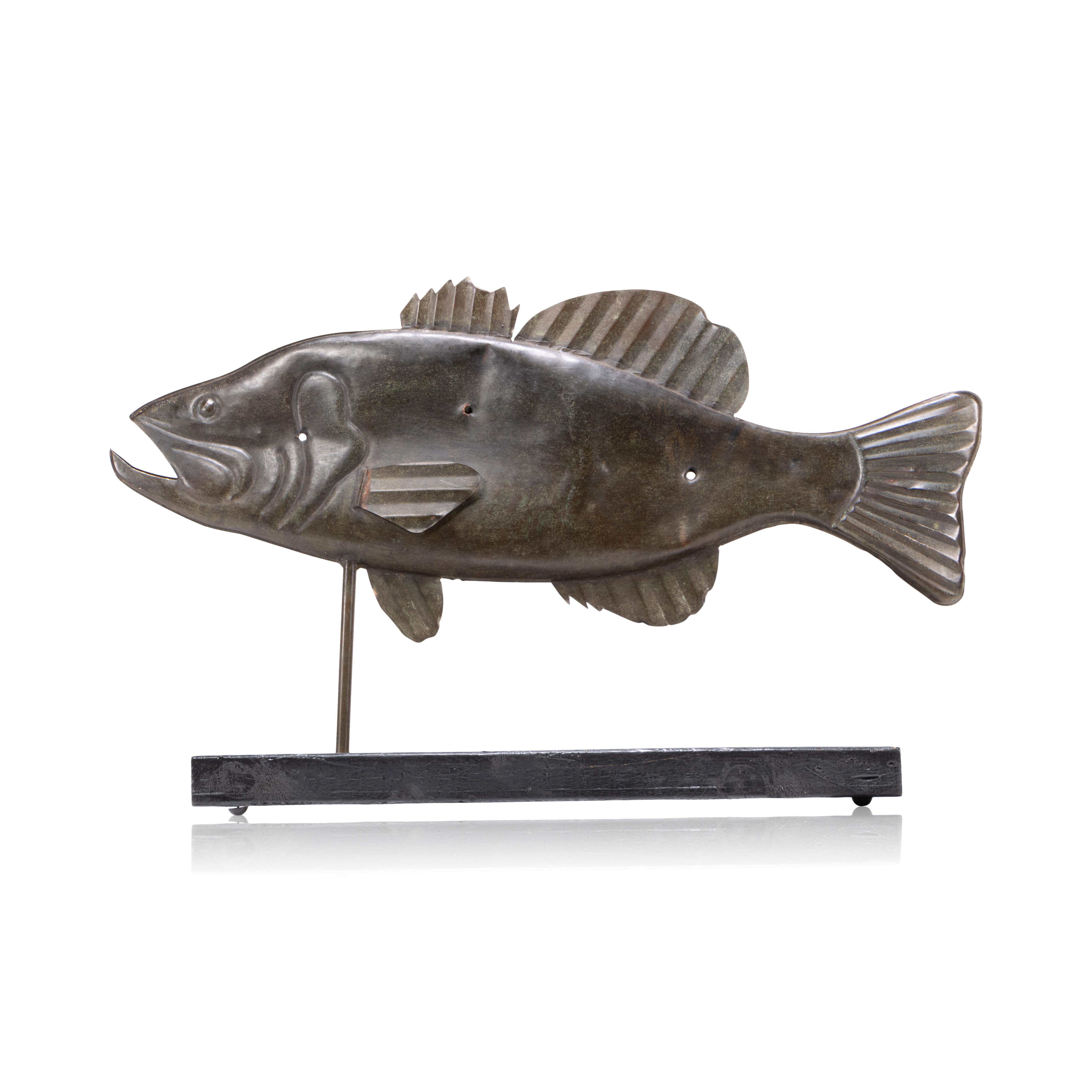 19th Century 3 Dimensional Bass Weather Vane In Good Condition For Sale In Coeur d'Alene, ID