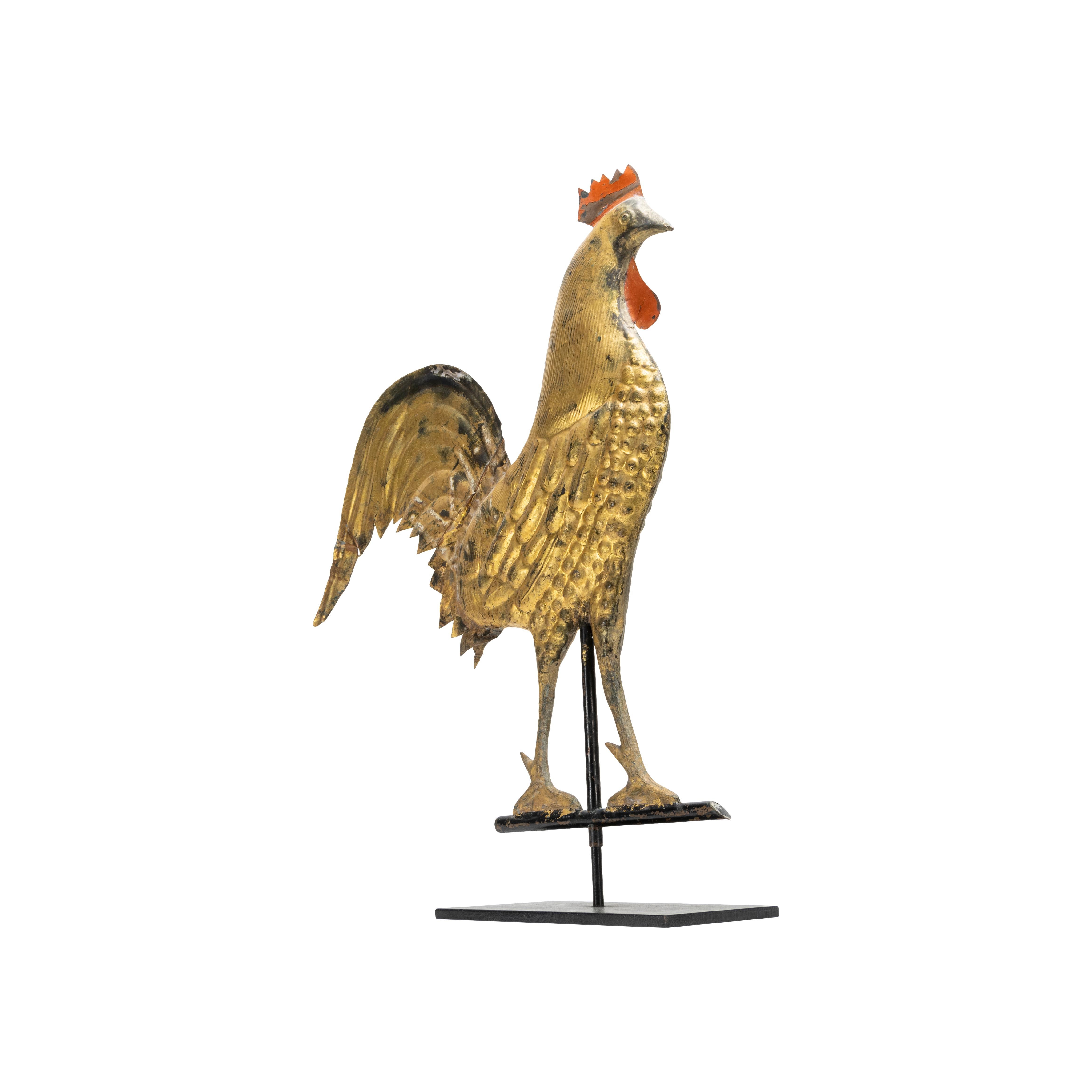 19th Century 3 Dimensional Copper Rooster Weather Vane In Good Condition For Sale In Coeur d'Alene, ID