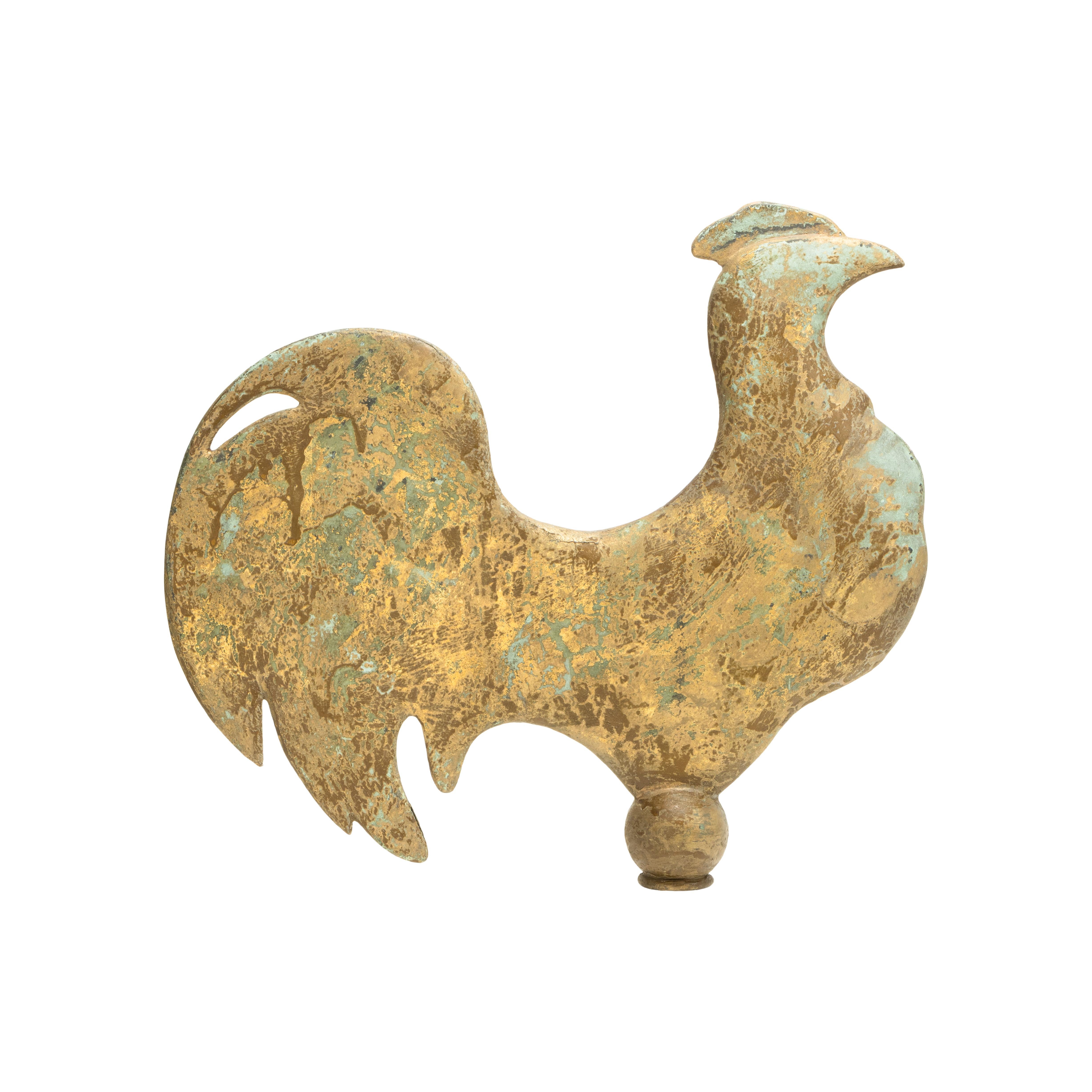 19th Century 3 Dimensional Copper Rooster Weather Vane For Sale 1