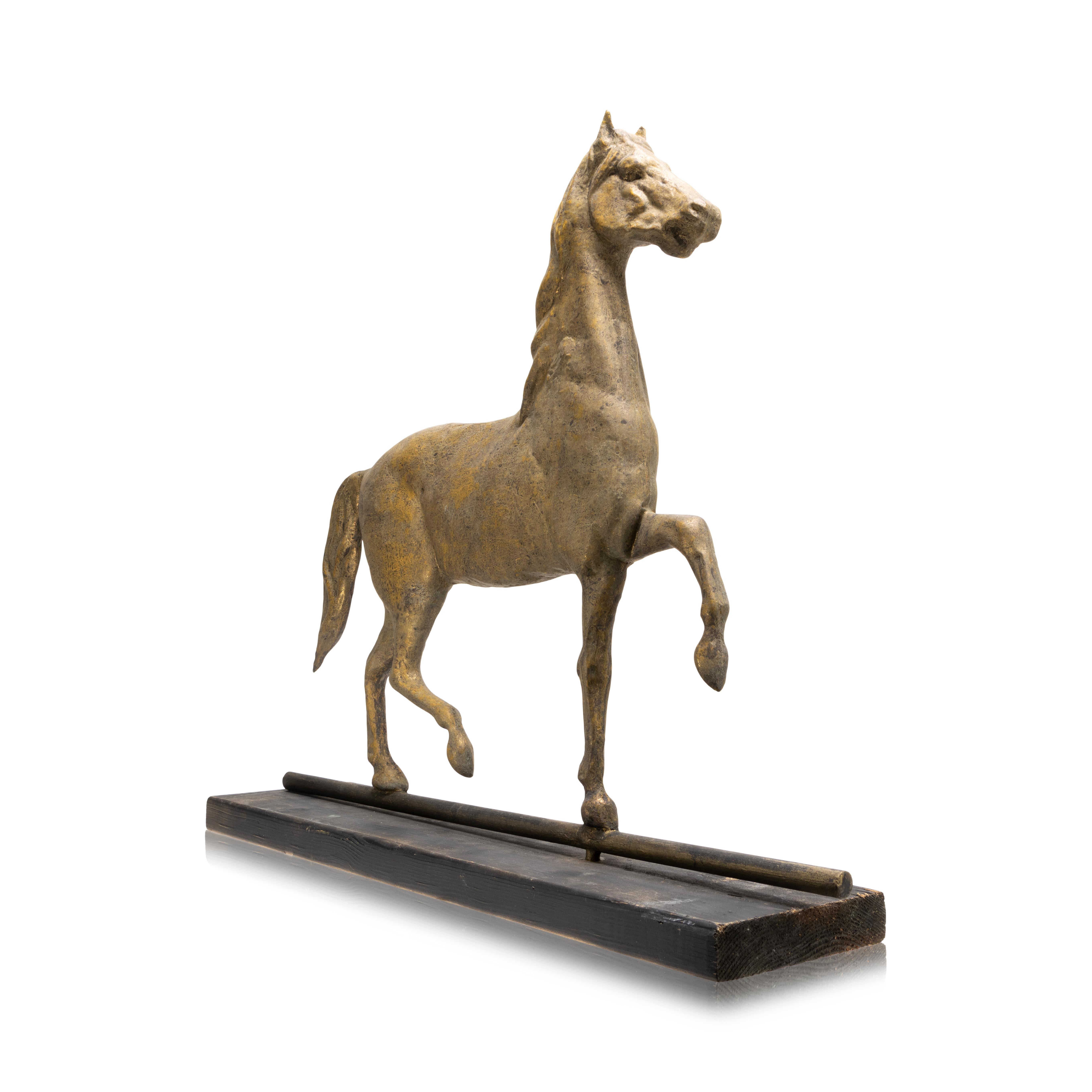 19. Jahrhundert Hambletonian Stil 3 dimensionalen Pferd Wetterfahne mit vergoldeten auf Basis. 30 