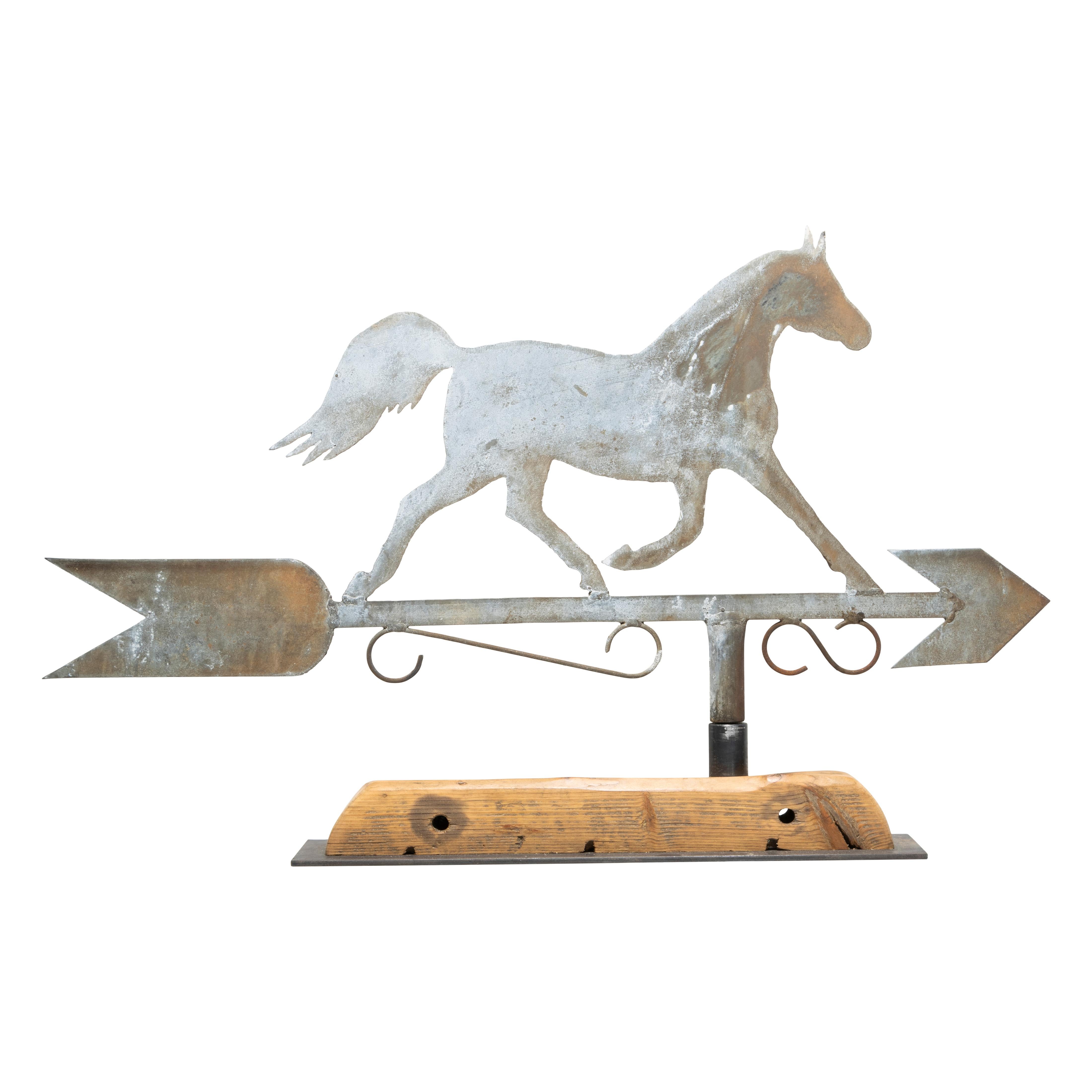 American 19th Century 3 Dimensional Horse Weather Vane For Sale