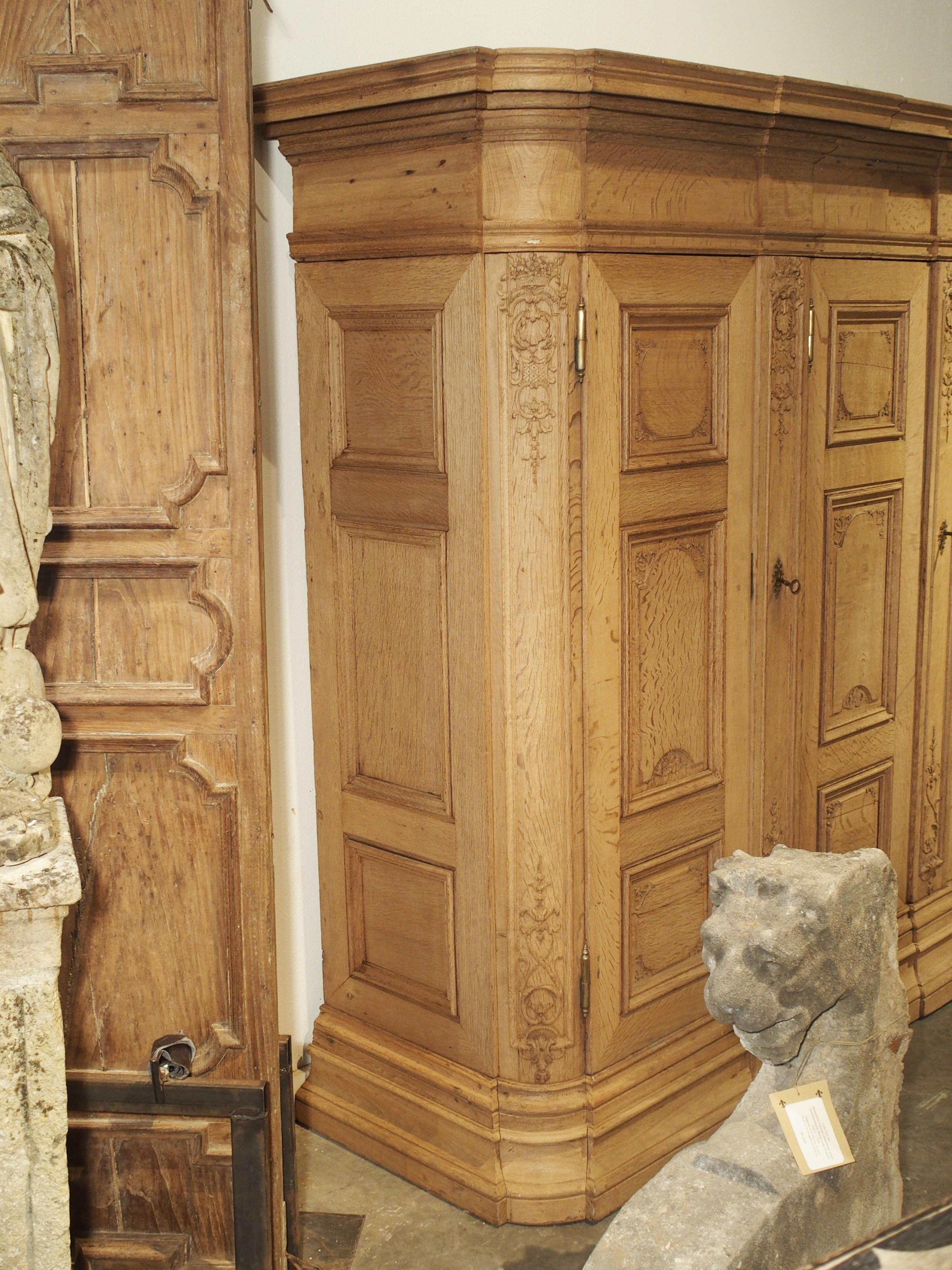 19th Century 3-Door French Oak Sacristy Cabinet in the Regence Style 8