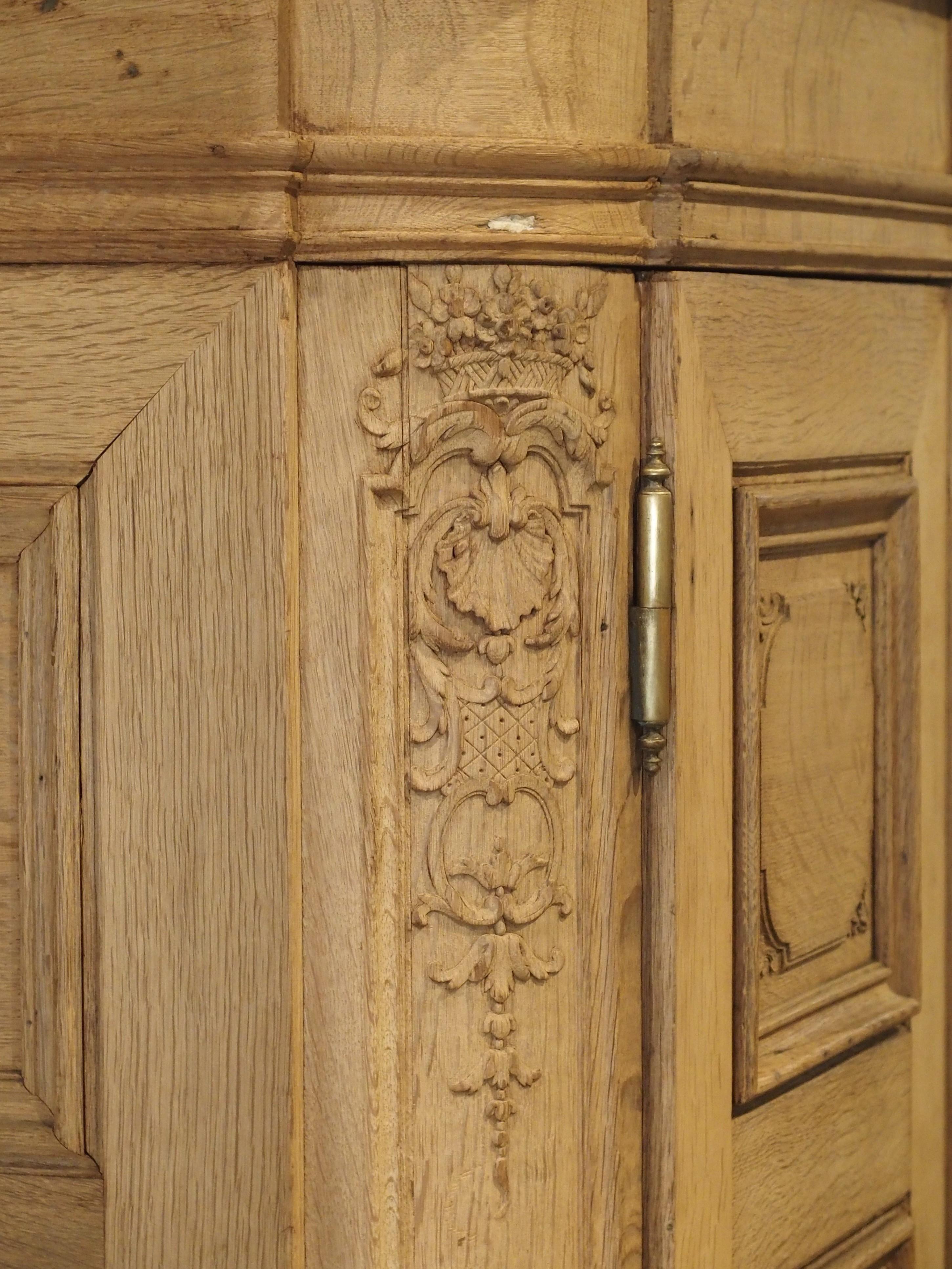 19th Century 3-Door French Oak Sacristy Cabinet in the Regence Style 11