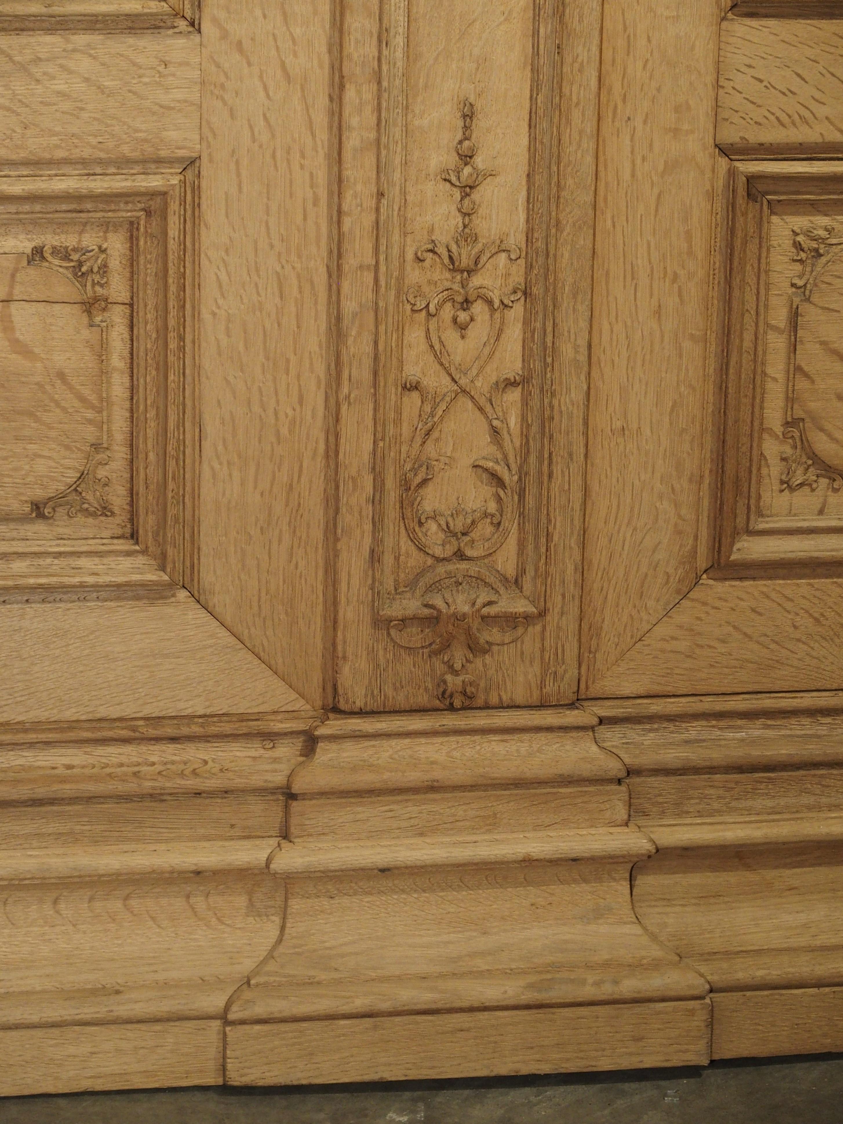 19th Century 3-Door French Oak Sacristy Cabinet in the Regence Style In Good Condition In Dallas, TX