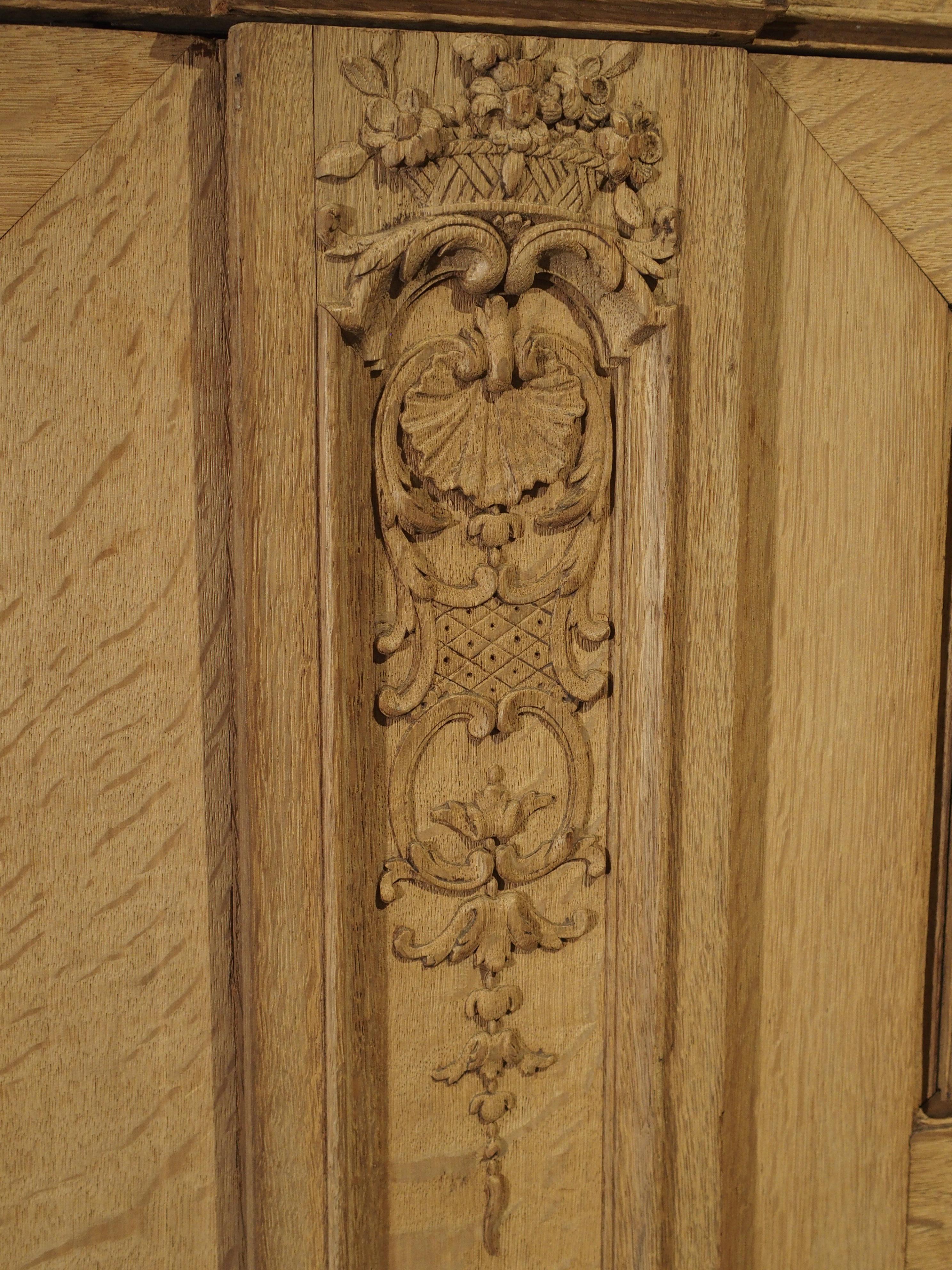 19th Century 3-Door French Oak Sacristy Cabinet in the Regence Style 4