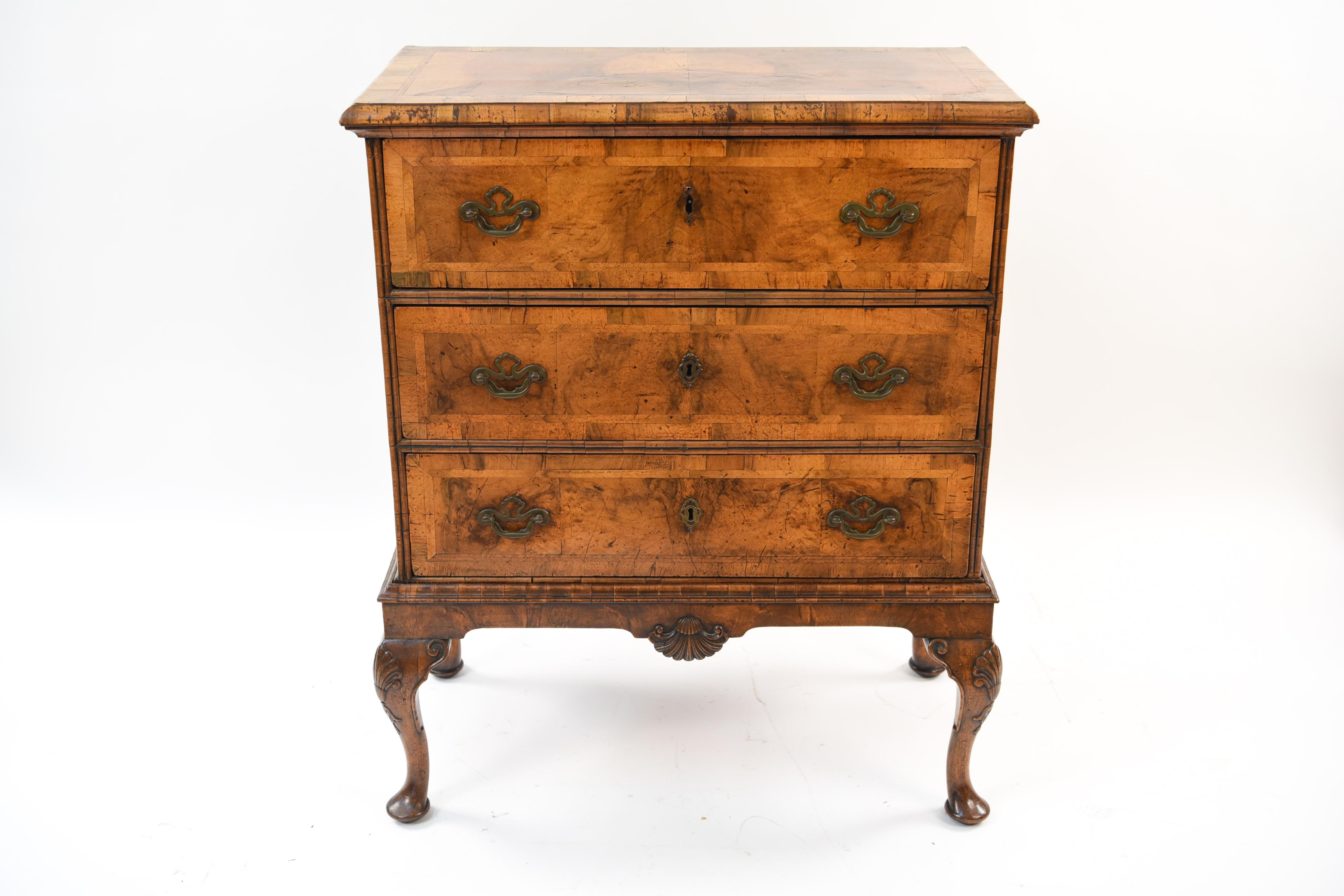 19th Century 3-Drawer Chest on Stand In Good Condition In Norwalk, CT