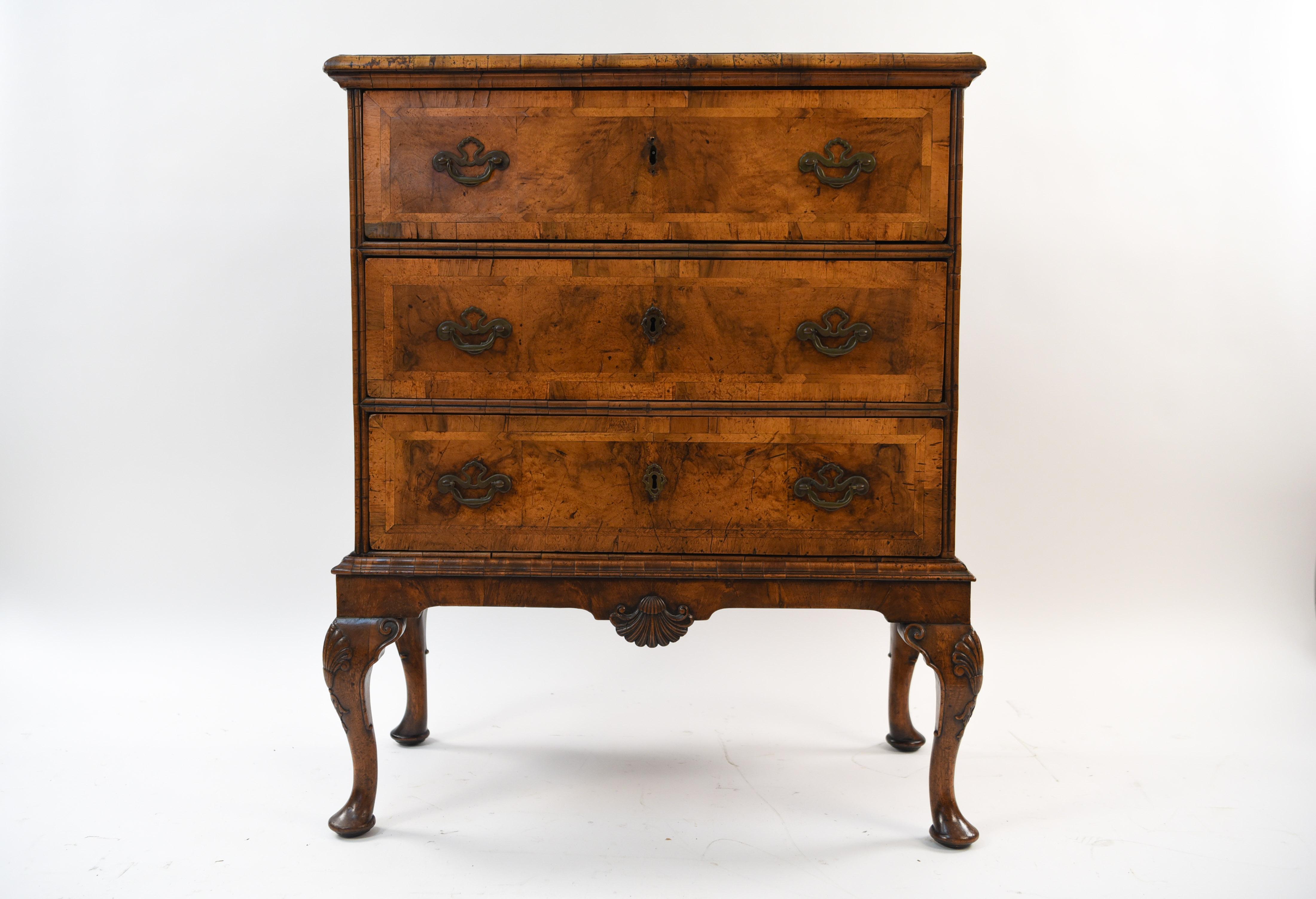 Wood 19th Century 3-Drawer Chest on Stand