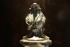 Lampada da parete Luigi XVI del XIX secolo a 3 luci con finitura argentata