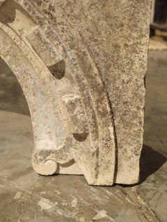 19th Century 3-Piece Carved Stone Arcade from Burgundy, France