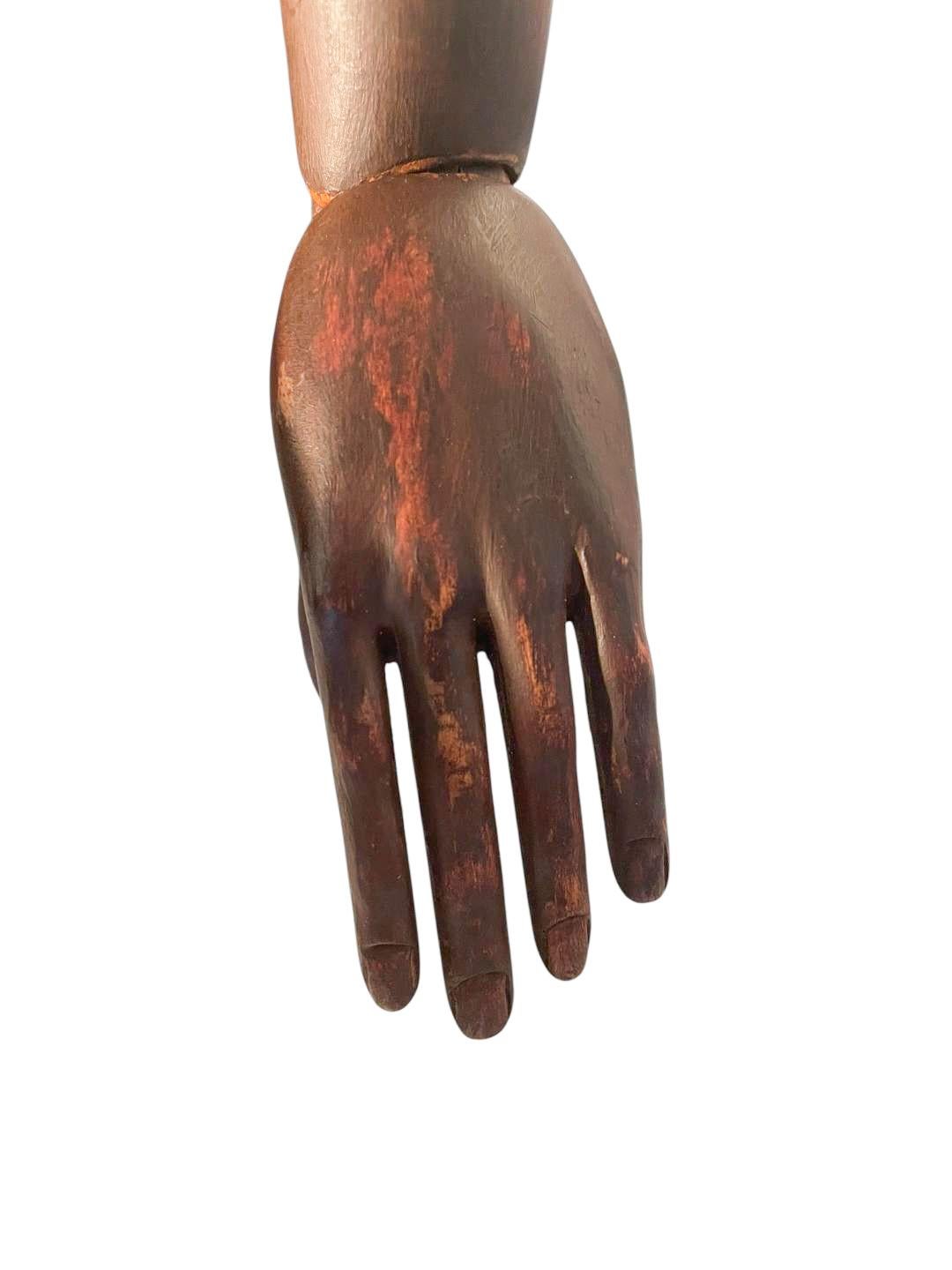 19th Century 33" French Articulated Carved Wood Artists' Mannequin or ...