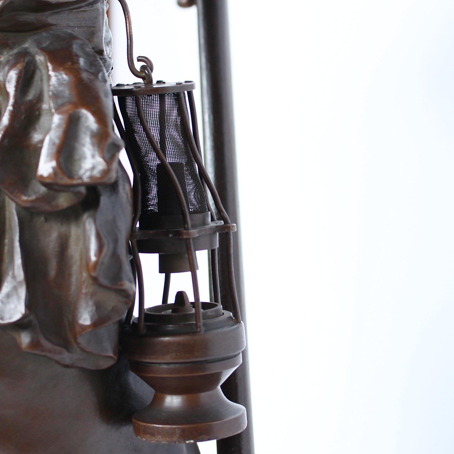19th Century Bronze Sculpture of a Bare Chested Miner, French, circa 1890 4