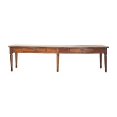 19th century 3m Single slab Walnut top Italian table