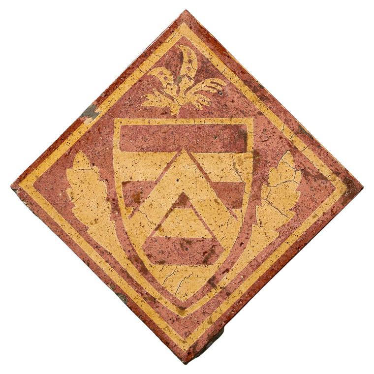 19th Century 5-inch Medieval Style Encaustic Tile by Godwin For Sale