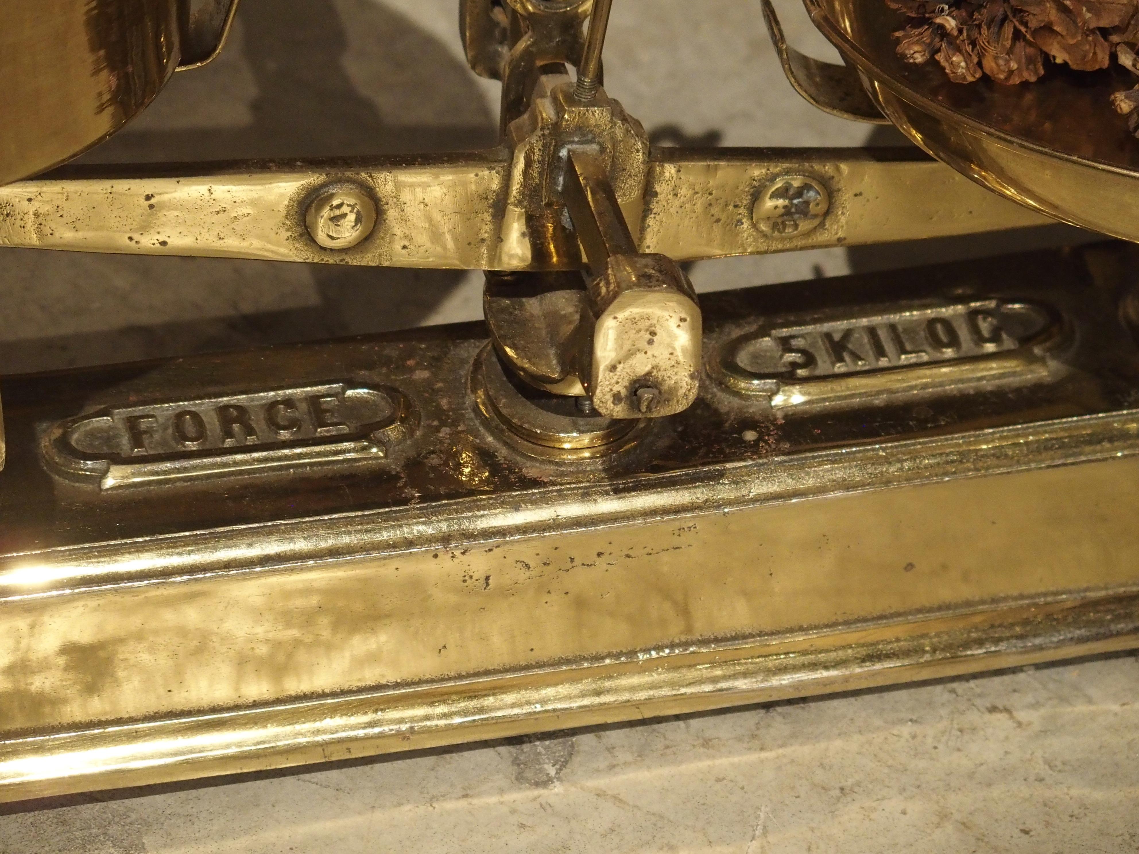 French 19th Century 5 Kilogram Iron and Brass Scale from France