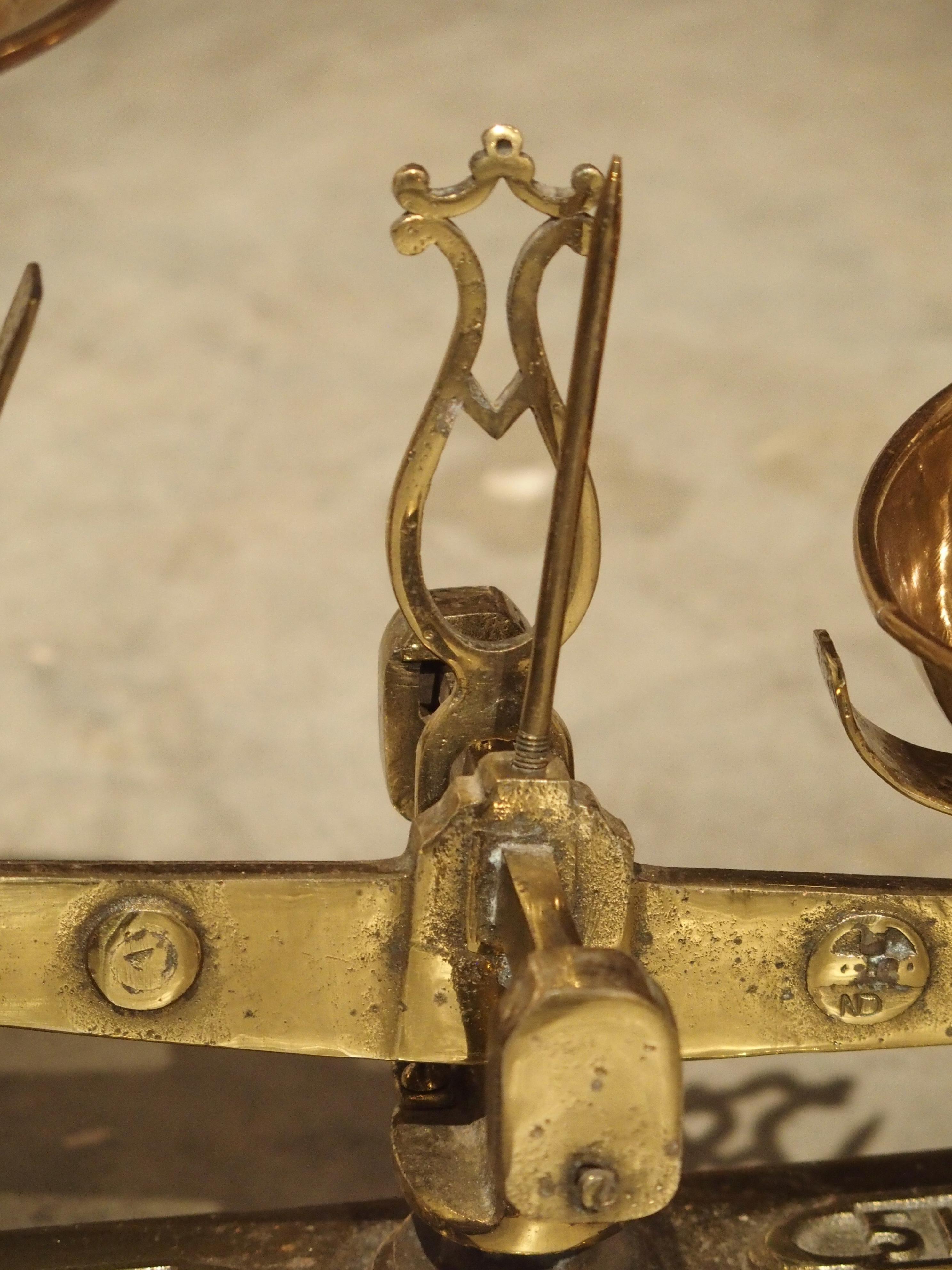 19th Century 5 Kilogram Iron and Brass Scale from France 1