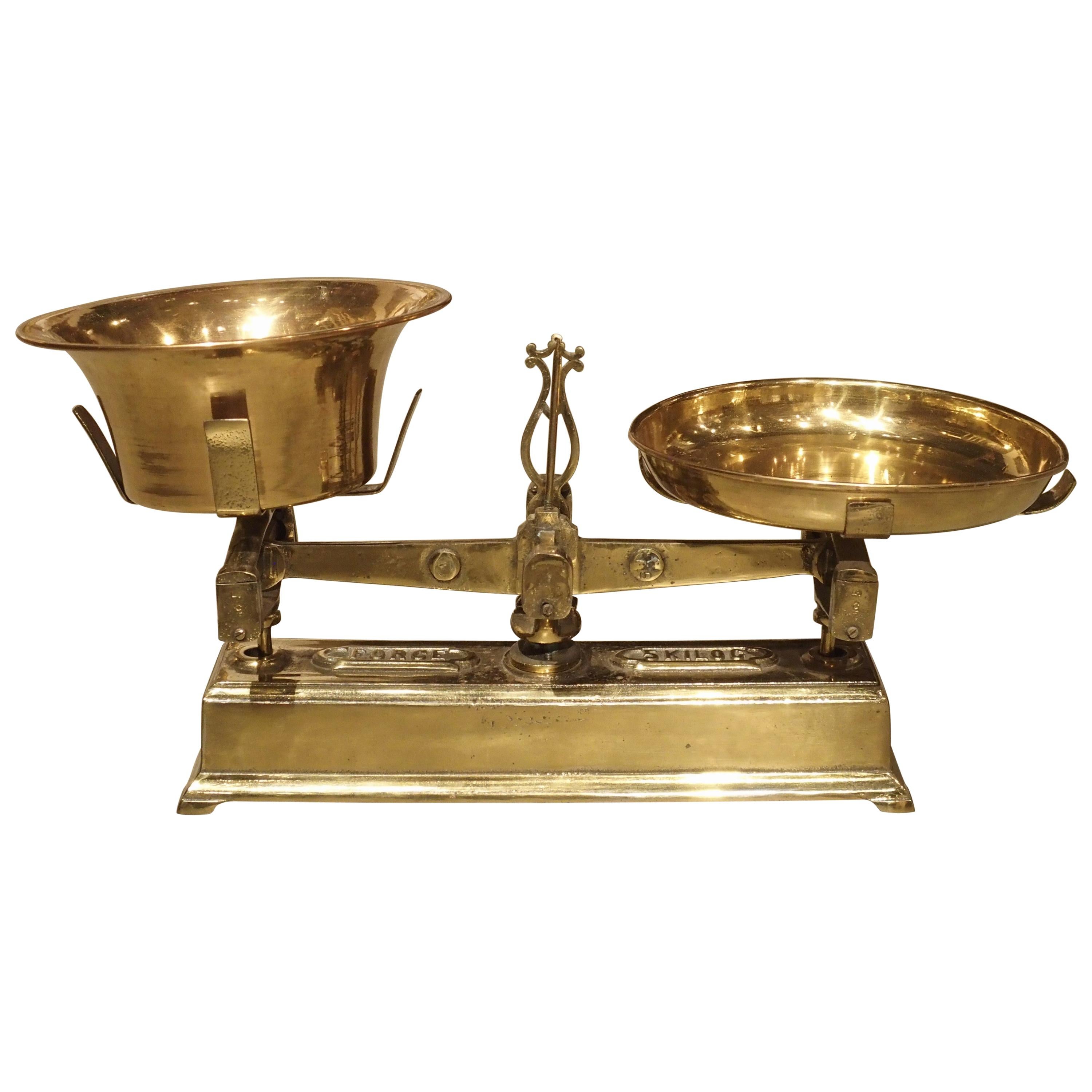 19th Century 5 Kilogram Iron and Brass Scale from France