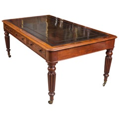 19th Century 6ft Victorian Six-Drawer Partners Writing Table Desk