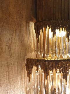 Siglo XIX Lámpara de pared Wien de 7 luces en acabado bronce antiguo