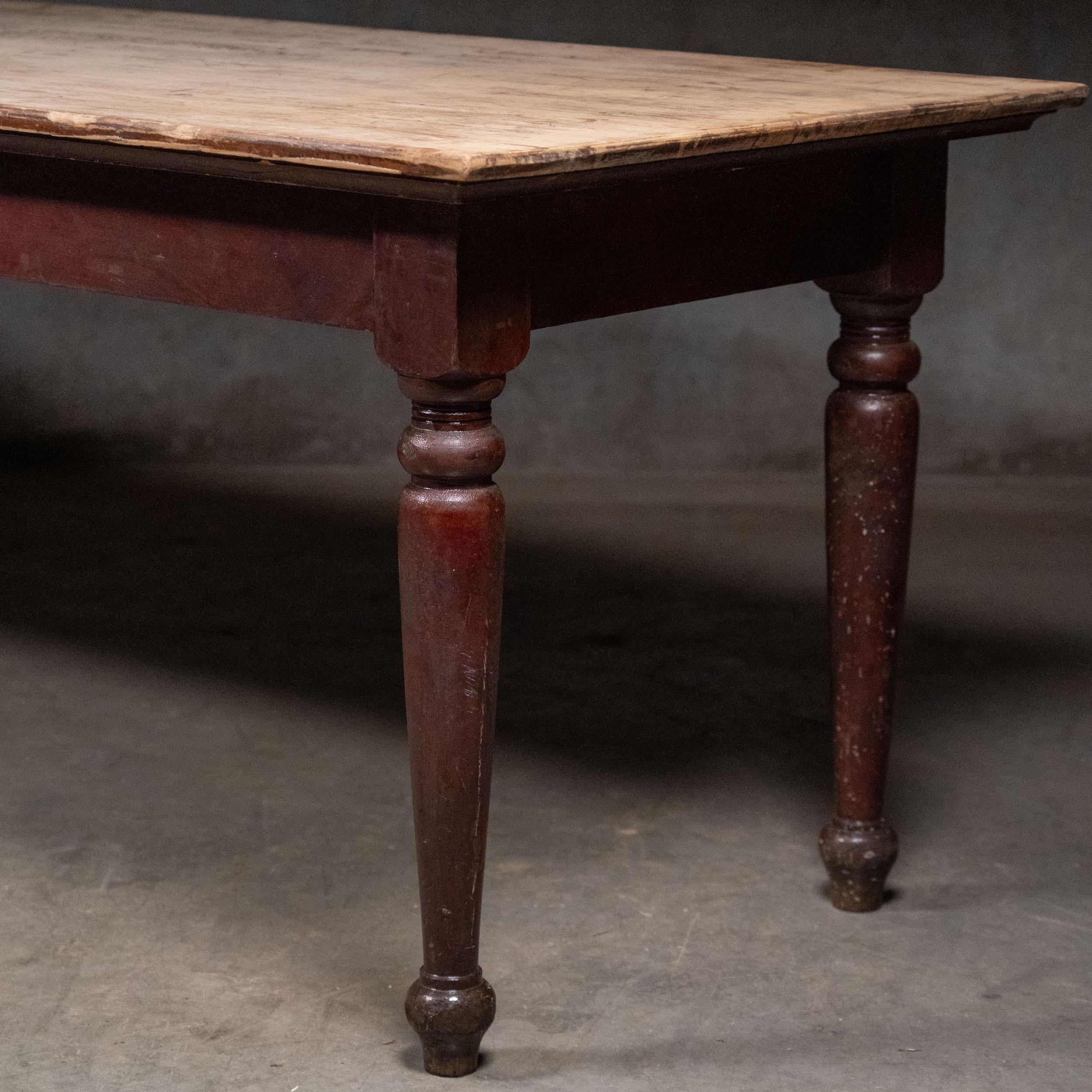 Hand-Crafted 19th century 8 ft French Farm dining Table For Sale