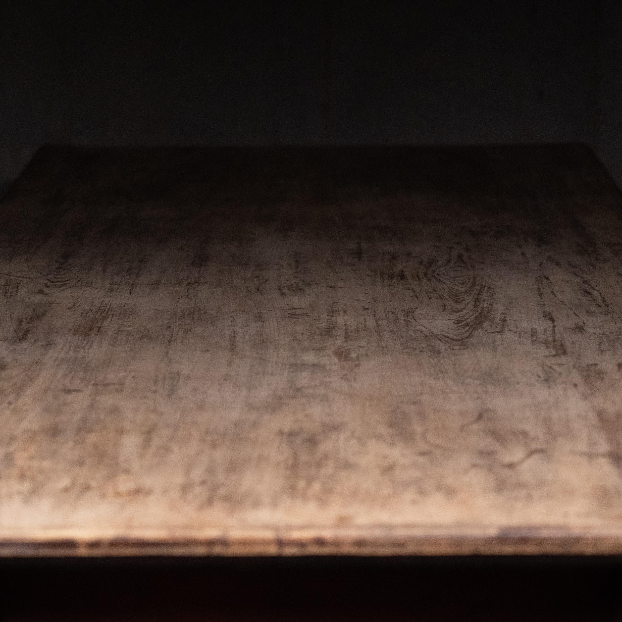 Hardwood 19th century 8 ft French Farm dining Table For Sale