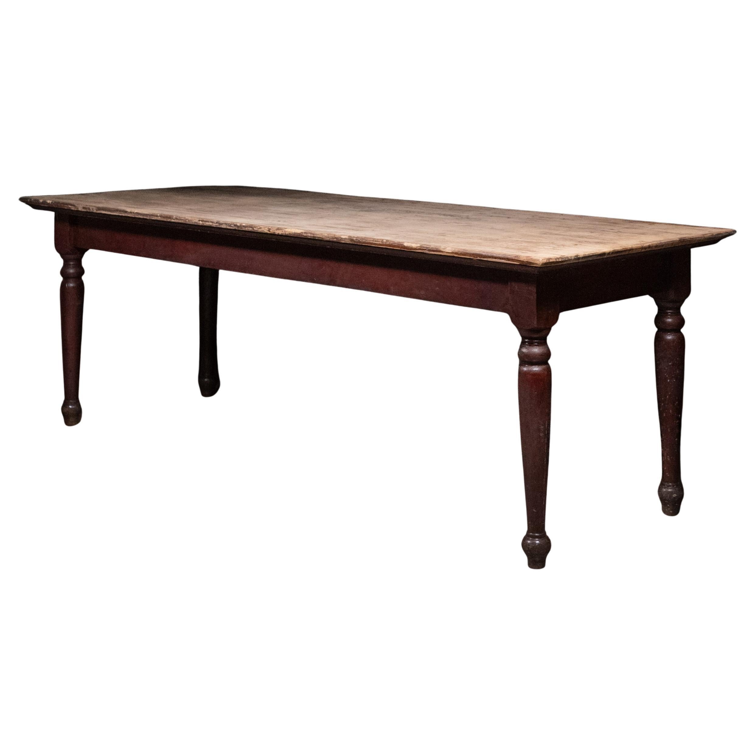 19th century 8 ft French Farm dining Table For Sale