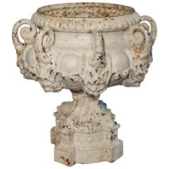 19th Century 8-Spout Painted Cast Iron Fountain Element from France