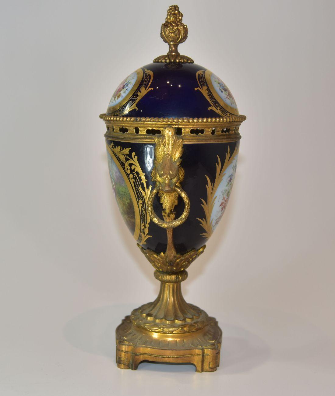 Napoleon III 19th Century a Cup in Gilt Bronze and Sèvres Porcelain