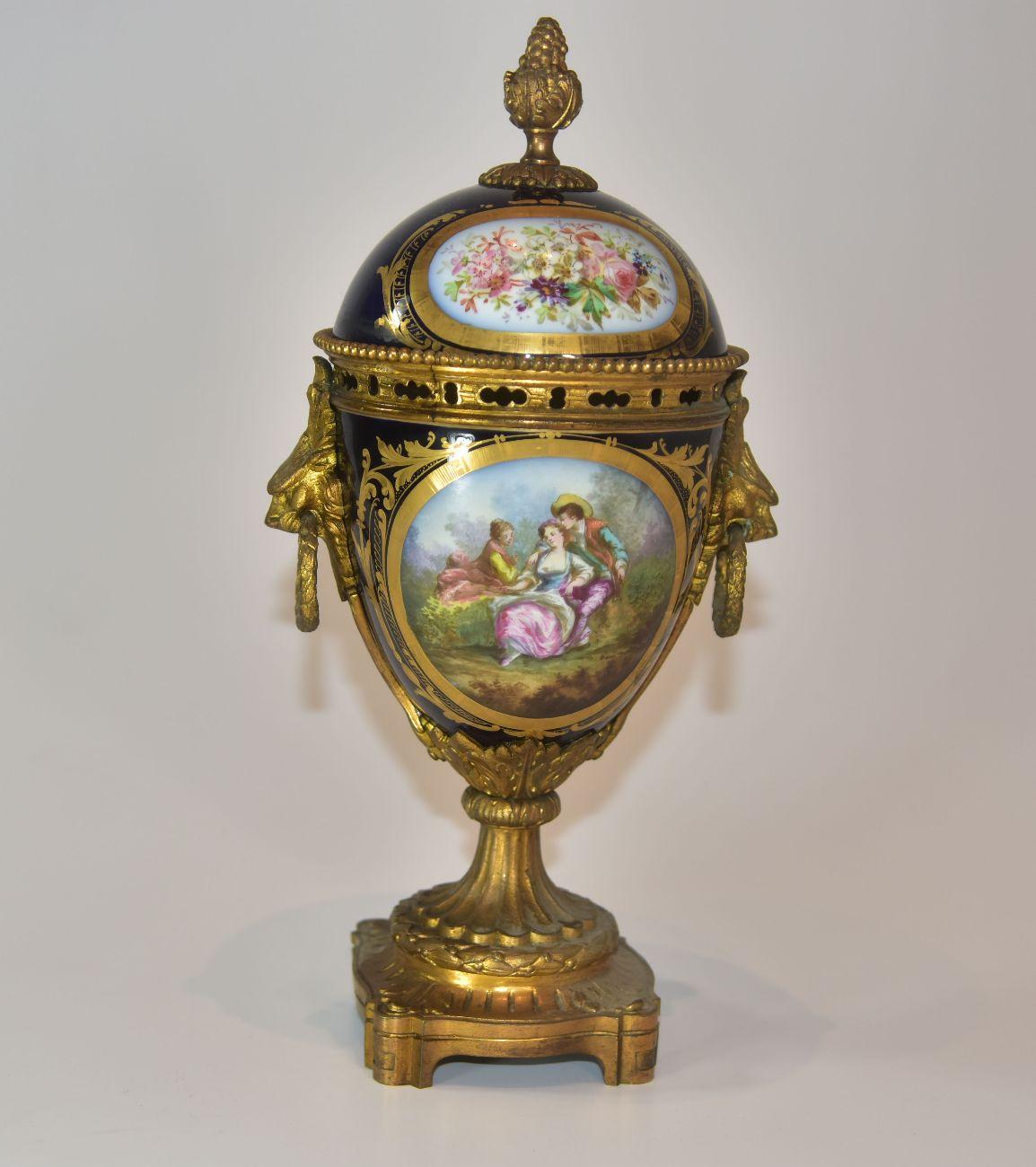 French 19th Century a Cup in Gilt Bronze and Sèvres Porcelain