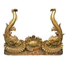 19th Century a Decorative 19th Giltwood Frieze, Venice