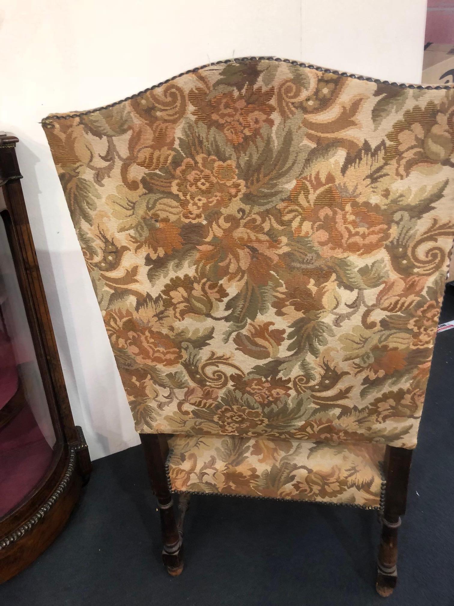 Italian 19th Century a Large 18th Century Armchair, Original Tapestry For Sale