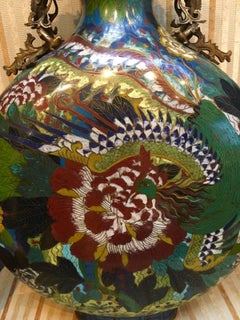 19th Century, a Large Cloisonné Enamel Moonflask