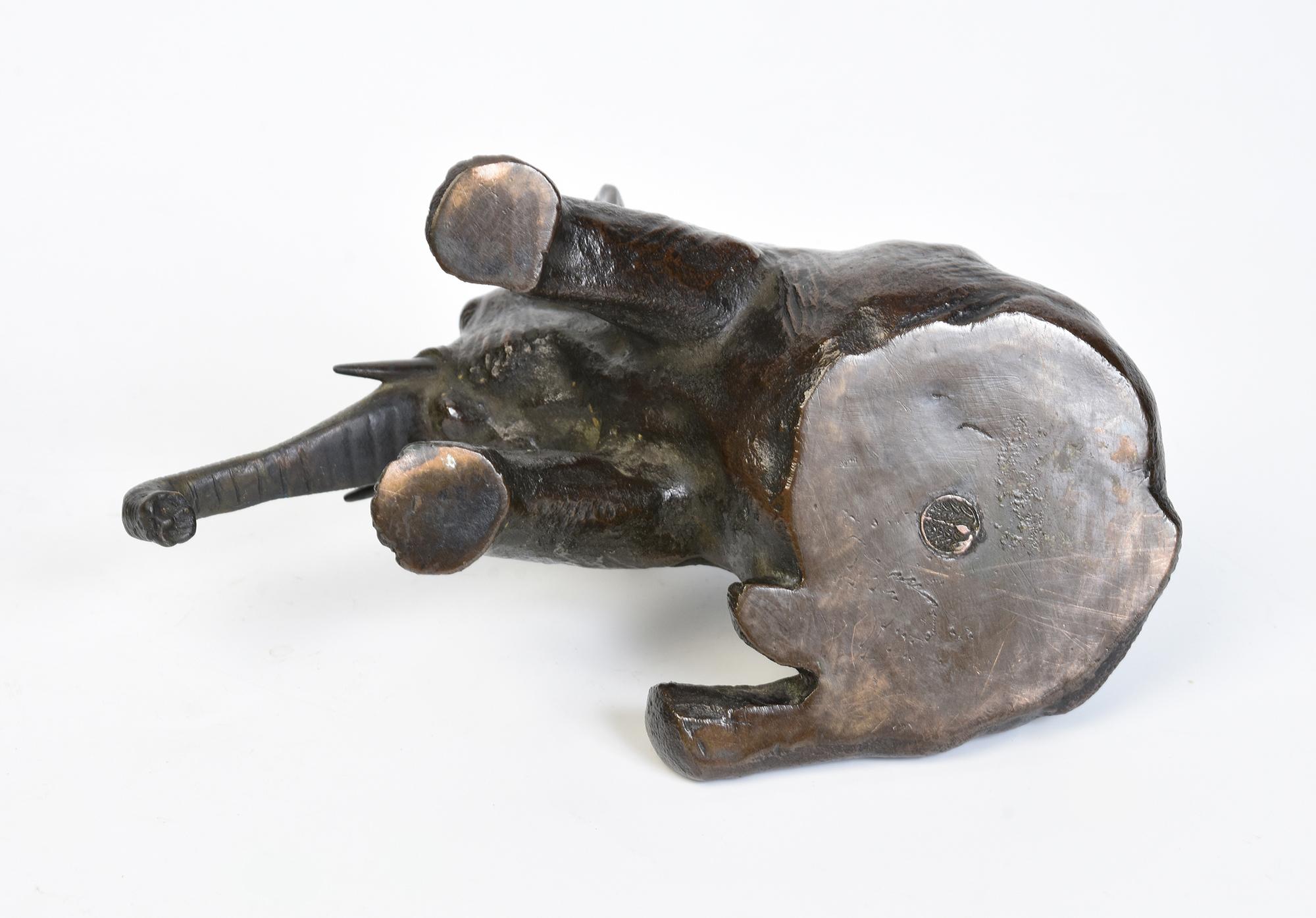 19th Century, A Pair of Antique Japanese Bronze Animal Elephants For Sale 7
