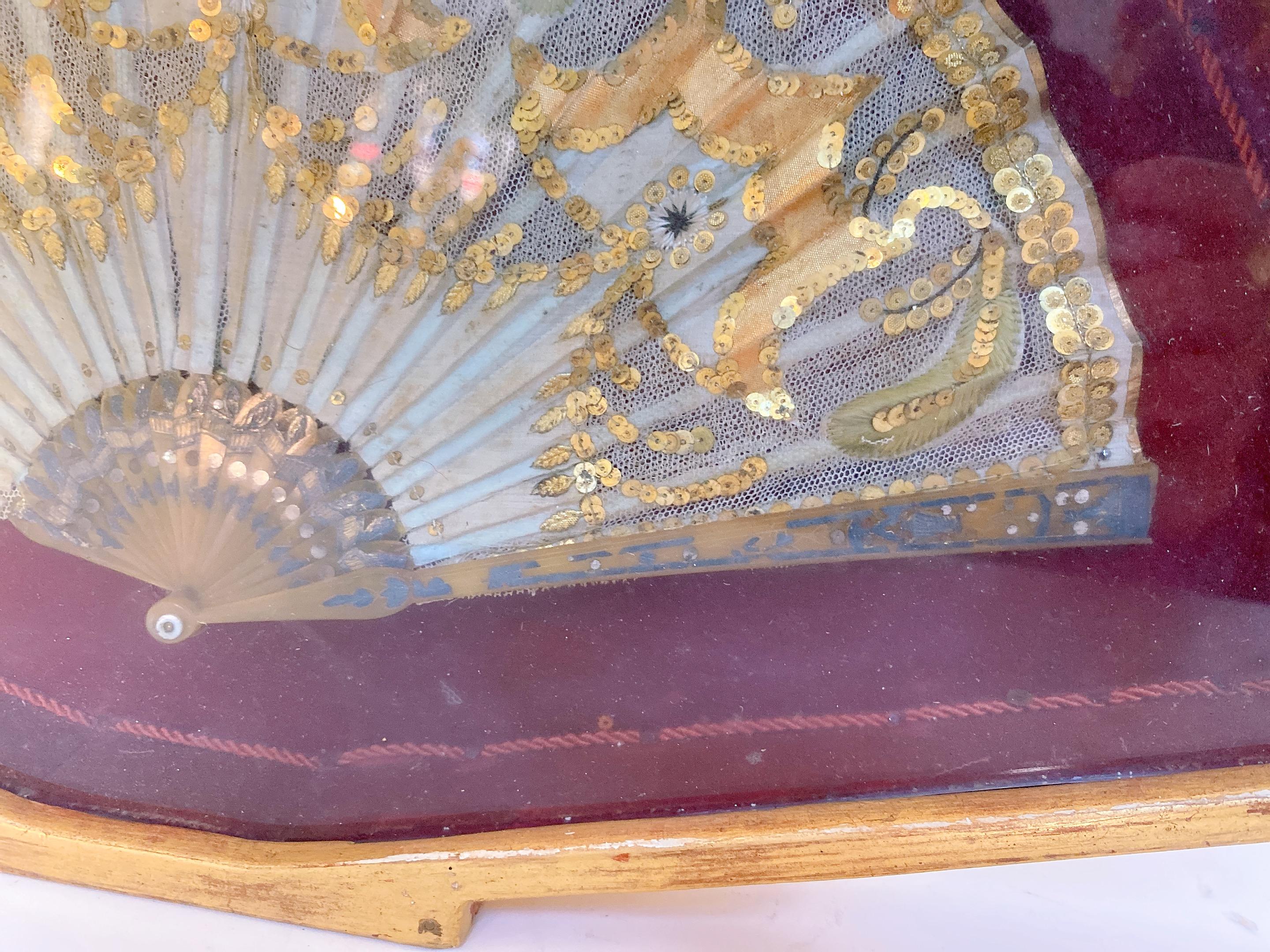 19th Century a Pair of Chinese Fan with Frame Box For Sale 6