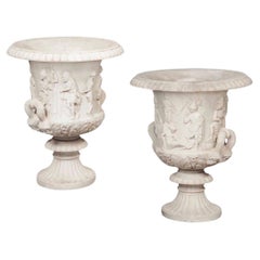 19. Jahrhundert A PAIR OF ITALIAN MARBLE MediCI VASES