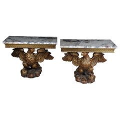 19th Century a Pair of Magnificent Eagle Consoles Designed by William Kent