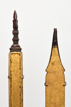 19th Century, A Set of Antique Lanna Thai Wooden Manuscript Bookmark with Stand