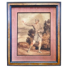 Peinture figurative « A Wandering Man » (Un homme qui marche) de George Grattan, XIXe siècle