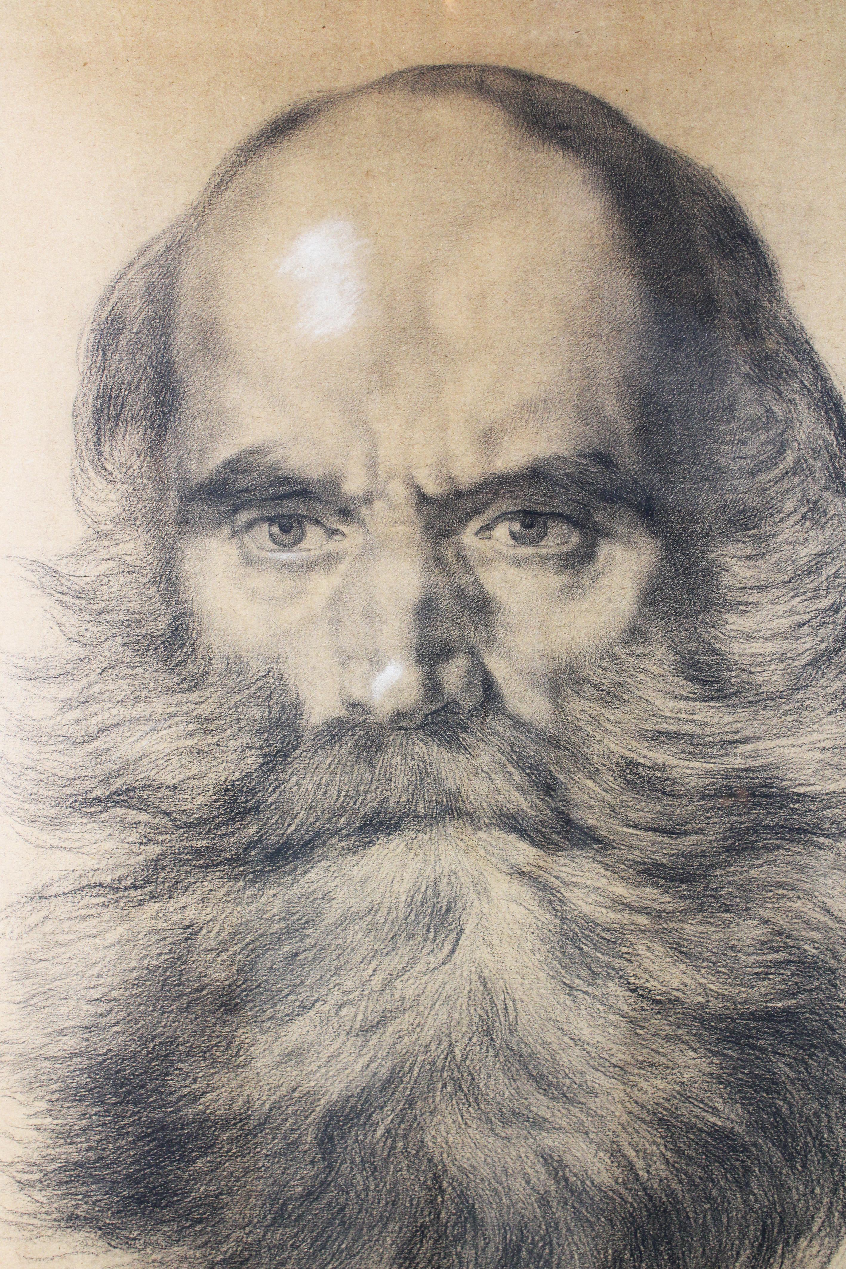 Immerse yourself in the world of academic artistry with our captivating 19th Century Framed Charcoal Study titled 