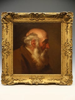 19th Century Academic Oil Study of a Bearded Philosopher