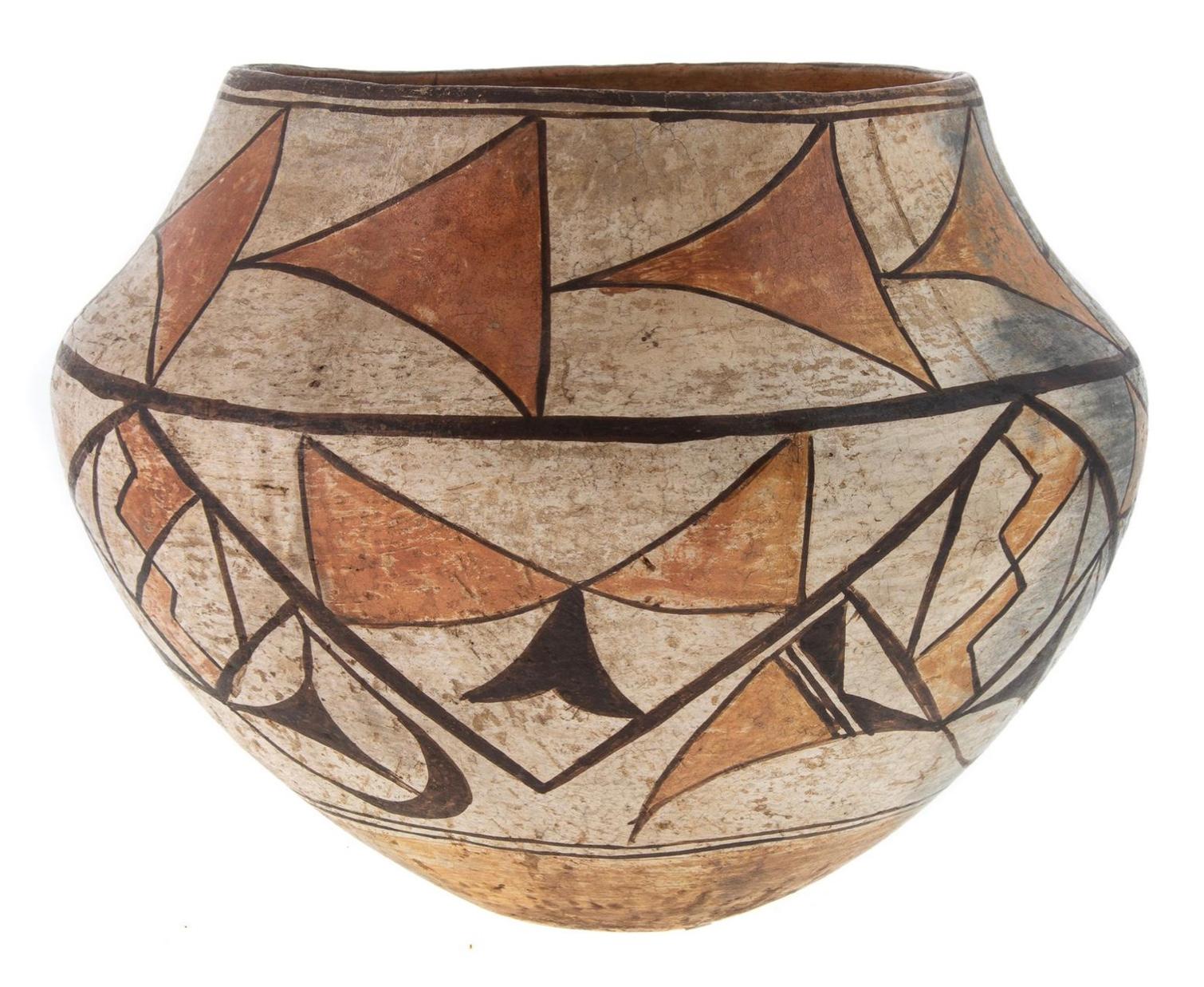 Native American 19th Century Acoma Pueblo Pottery Olla For Sale