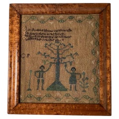 19th Century Adam and Eve Sampler