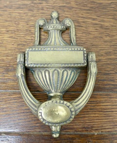 19th Century Adams Style Brass Urn and Cover Door Knocker