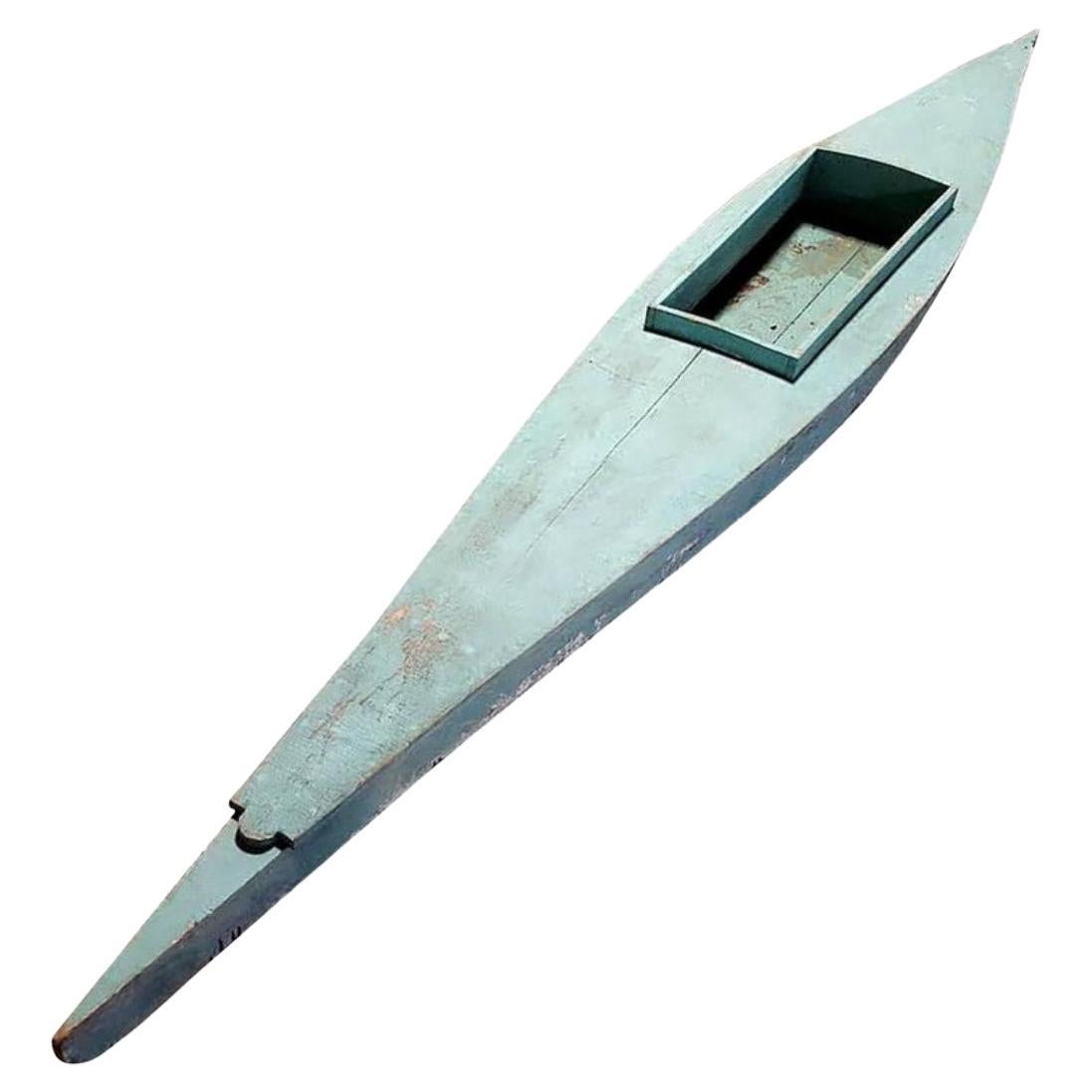 19th Century Adirondack Duck Boat in Old Blue Paint